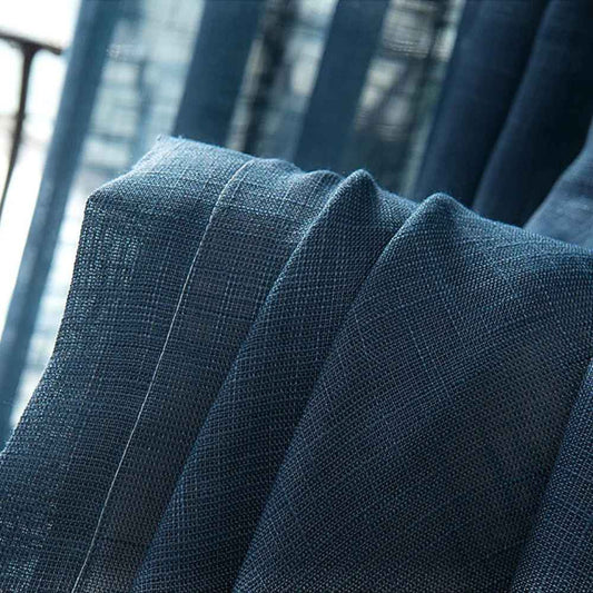 Rideau en Lin Bleu Marine